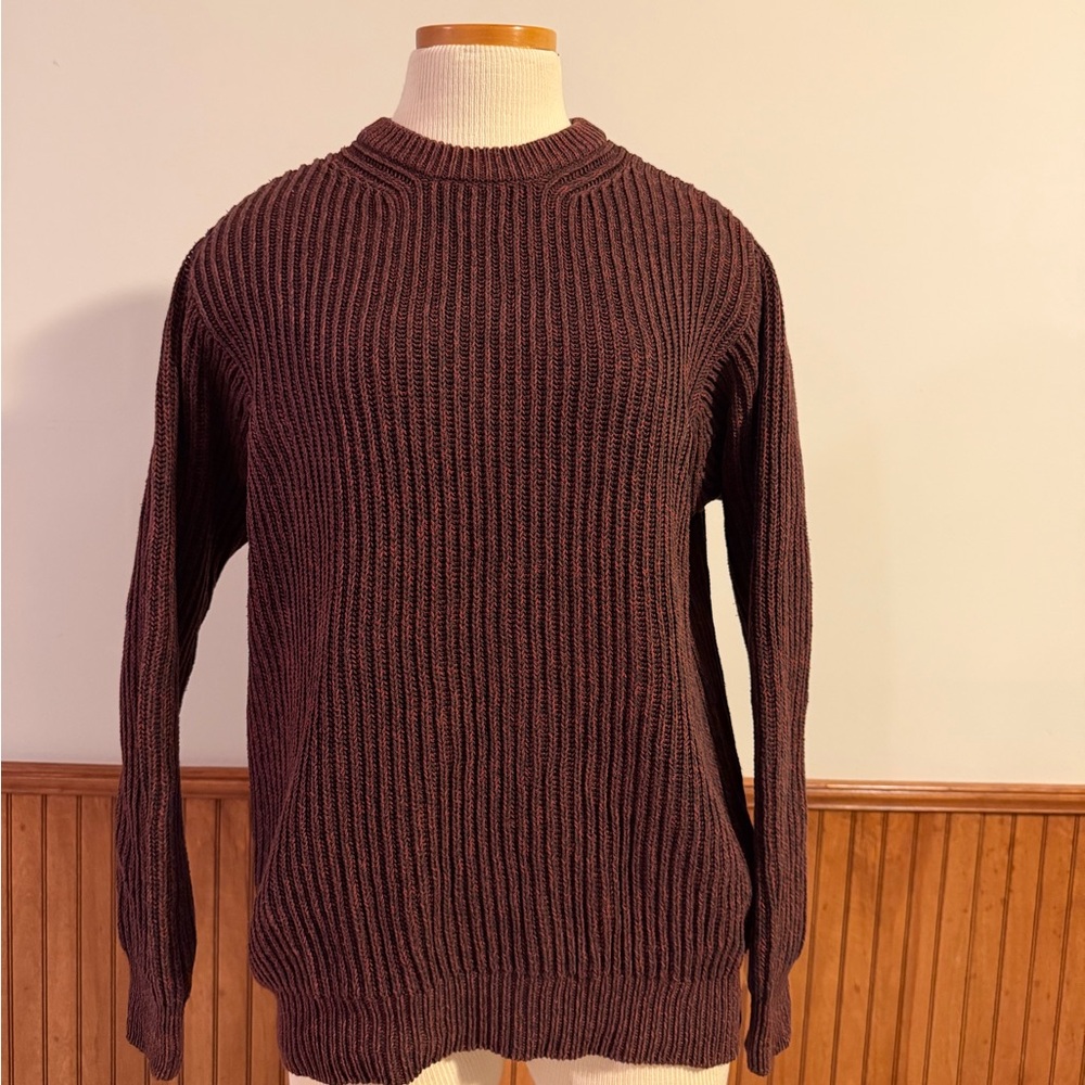 Vintage L.L. Bean Men's Crewneck Sweater - Deep Burgundy